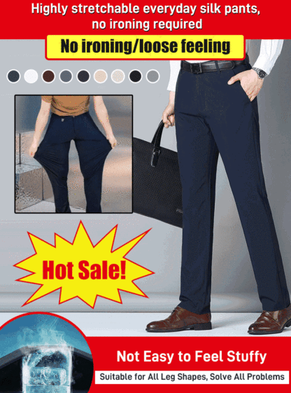 Elastische Ice-Seide Herren Freizeithose | Atmungsaktiv & Bequem