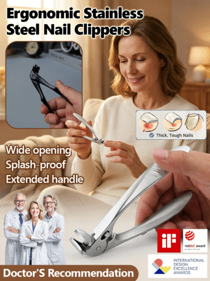 【Ergonomic Design】Doctor-Recommended 🛡️NailPro™ - Premium Stainless Steel for Maximum Durability! 🚀Cuts Through Tough Nails Like Butter!