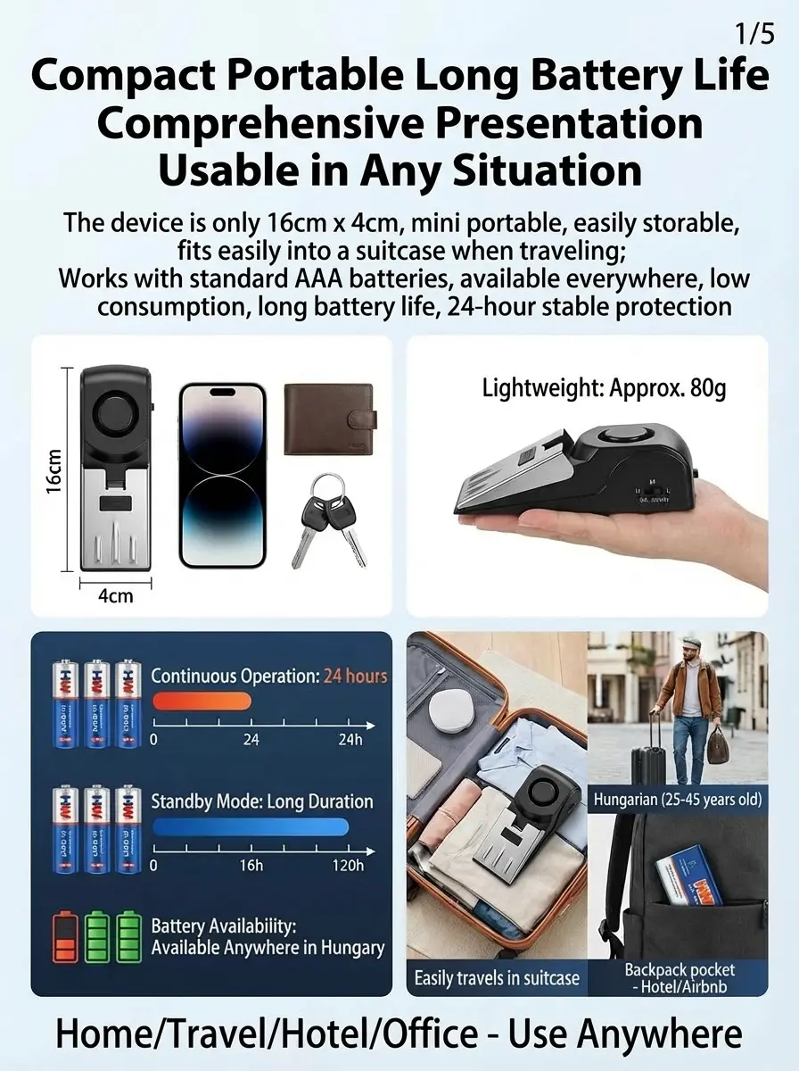 【Anti-Intrusion】Anti-Theft Door Blocking Alarm