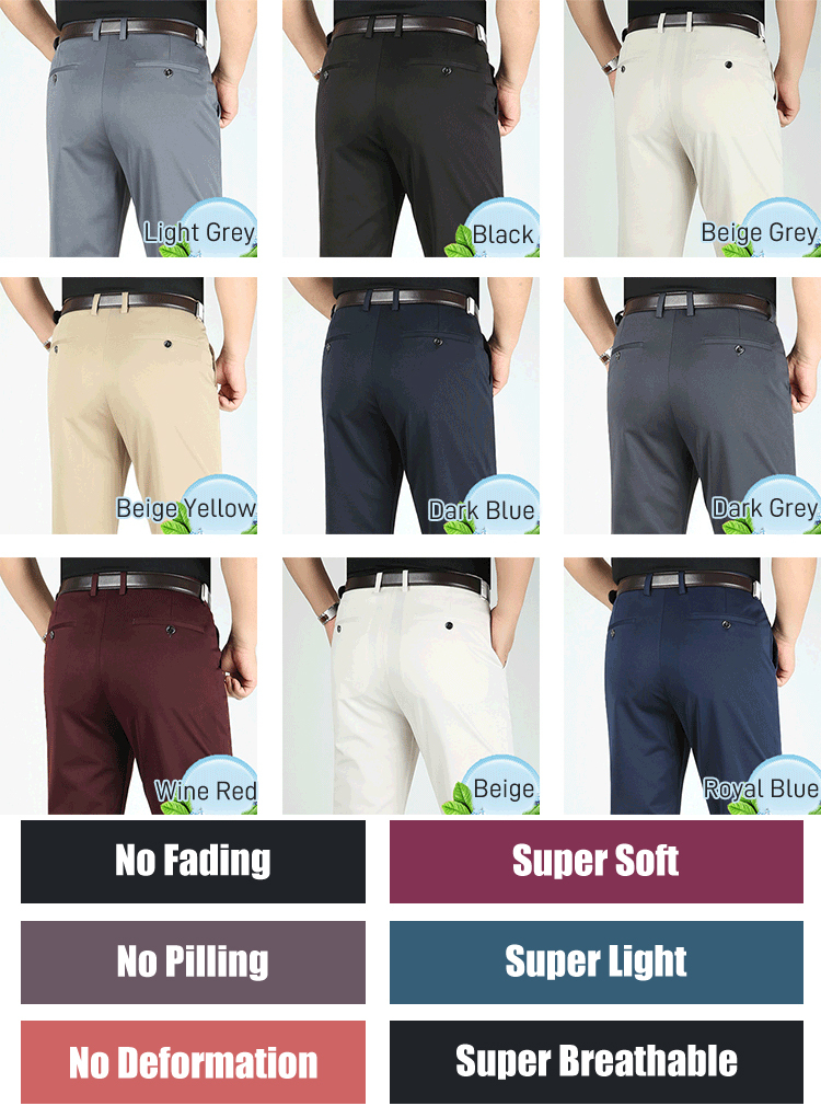 Elastische Ice-Seide Herren Freizeithose | Atmungsaktiv & Bequem