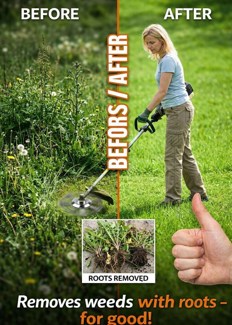🛡️【Double Effort-Saving】⚙️Steel Wire Wheel Grass Trimmer Head！⚡30-Year Lifespan Without Rusting or Bending！