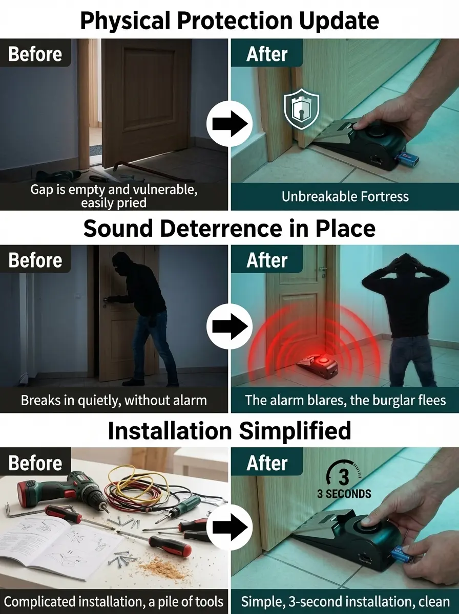【Anti-Intrusion】Anti-Theft Door Blocking Alarm