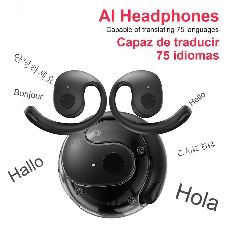 Wireless high-precision Bluetooth translation earphones, support simultaneous interpretation in 75 languages