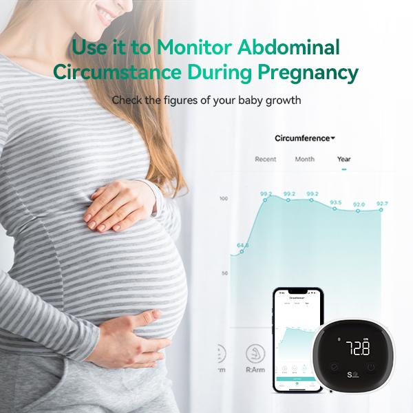 Fitdays Smart Tape Measure with Bluetooth App, Automatic Retractable Tape Measure for Waist, Hips, Bust, Arms, Muscle Gain, 60 Inch / 150 cm