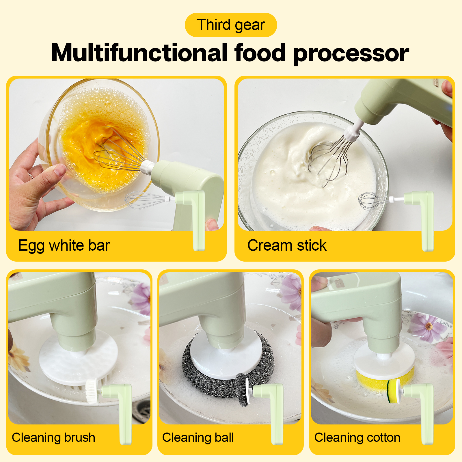 Cordless Hand Mixer | Auto-Scrape Design for Baking, Whipping, Dough | Perfect for Home Bakers