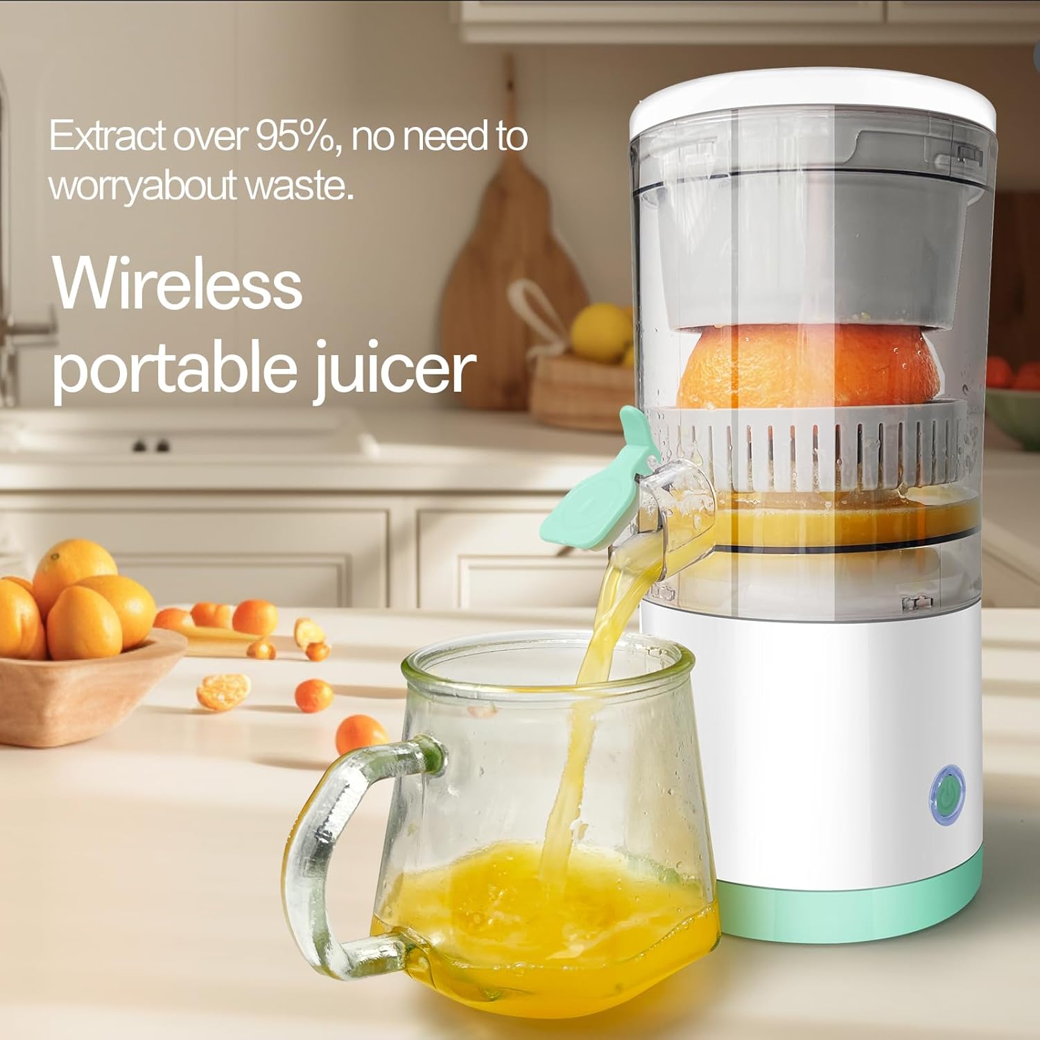 Rechargeable Electric Juicer - Citrus Juicer with Type-c Rechargeable for Orange, Lemon and Grapefruit Juicing.