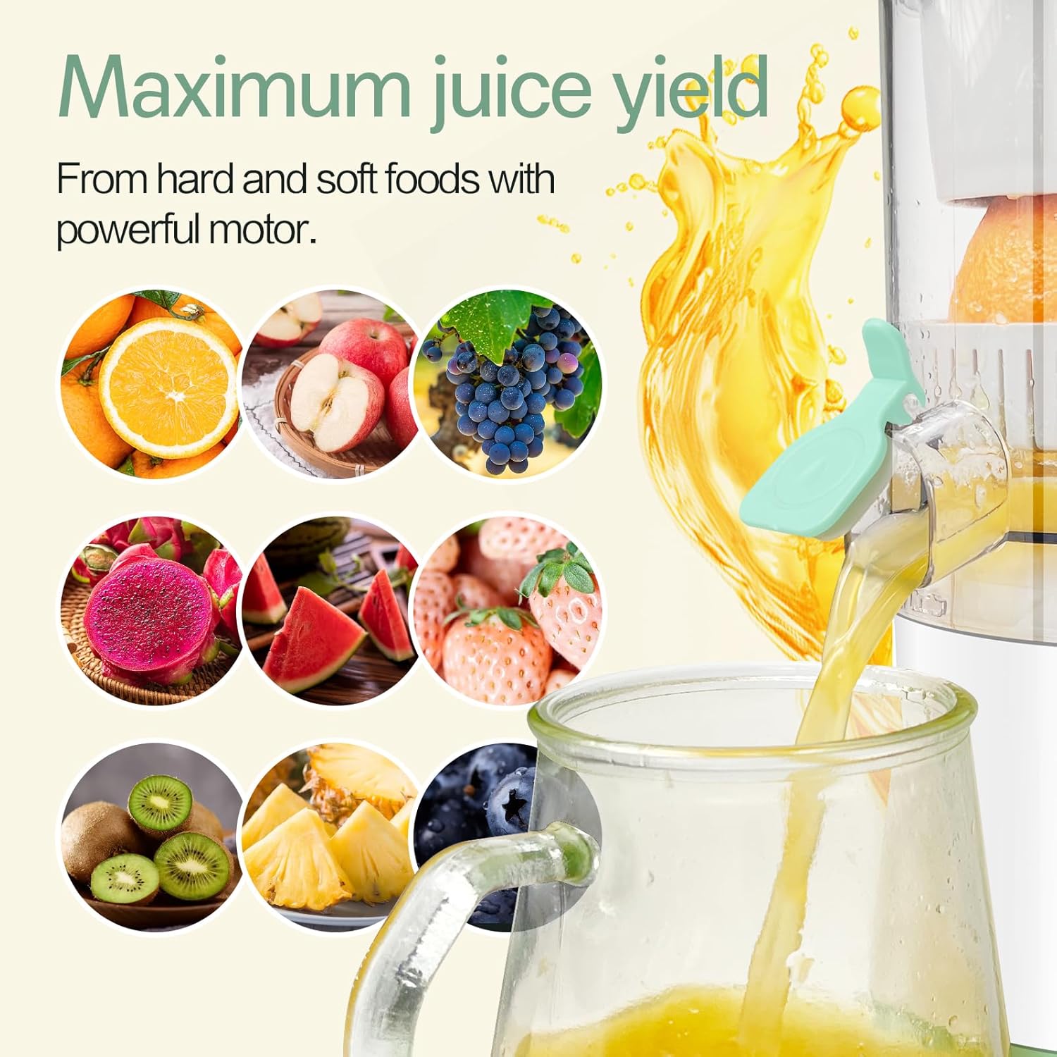 Rechargeable Electric Juicer - Citrus Juicer with Type-c Rechargeable for Orange, Lemon and Grapefruit Juicing.