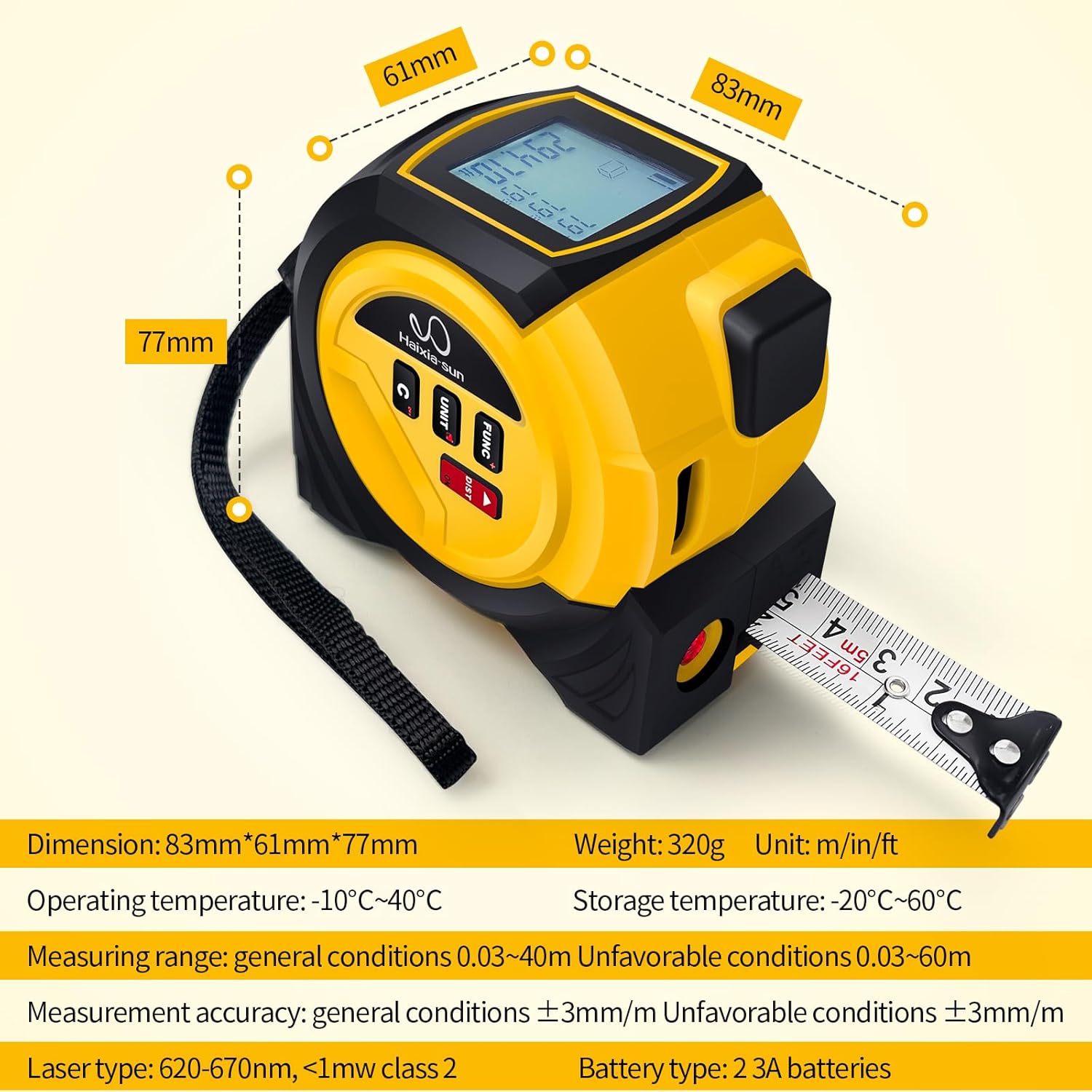 2025 New 3 in 1 Laser Measuring Tape