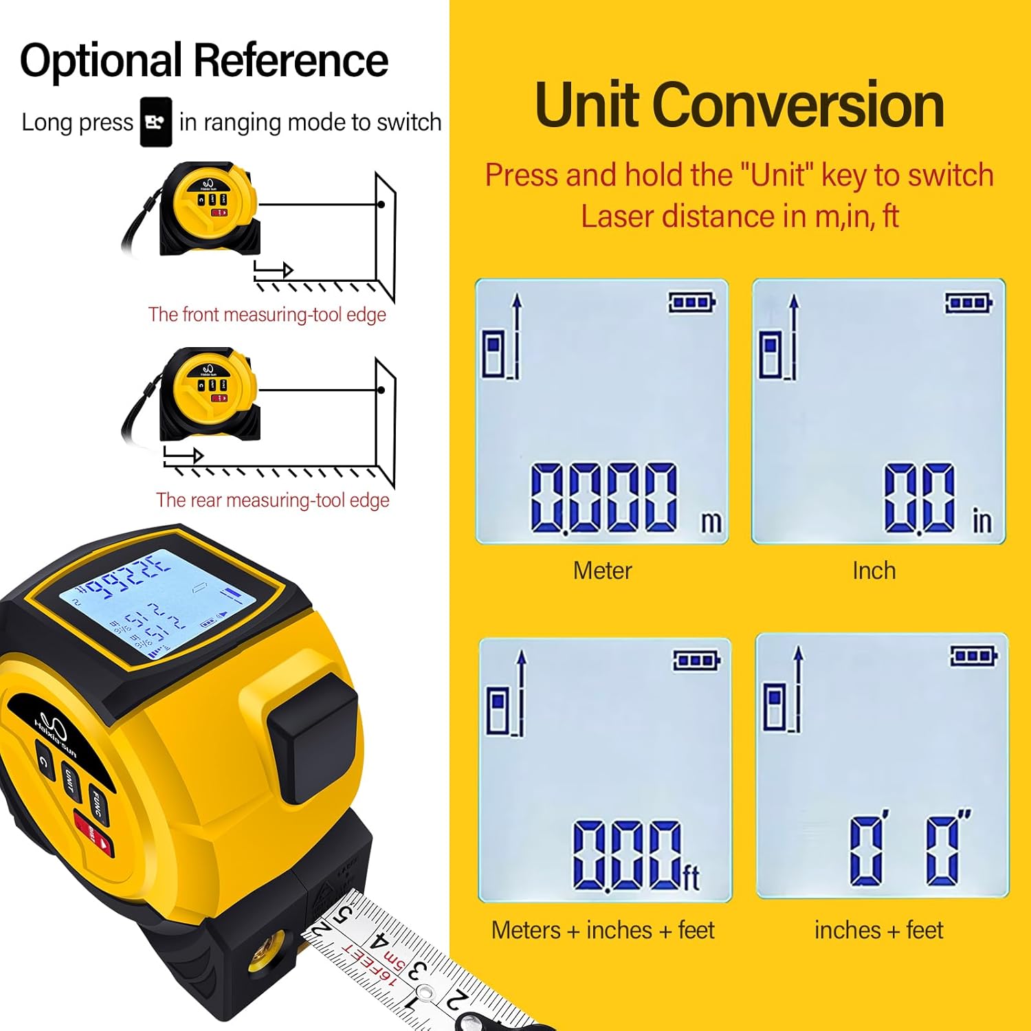 2025 New 3 in 1 Laser Measuring Tape