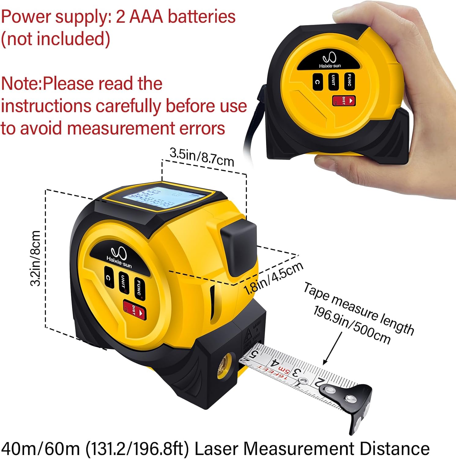 2025 New 3 in 1 Laser Measuring Tape