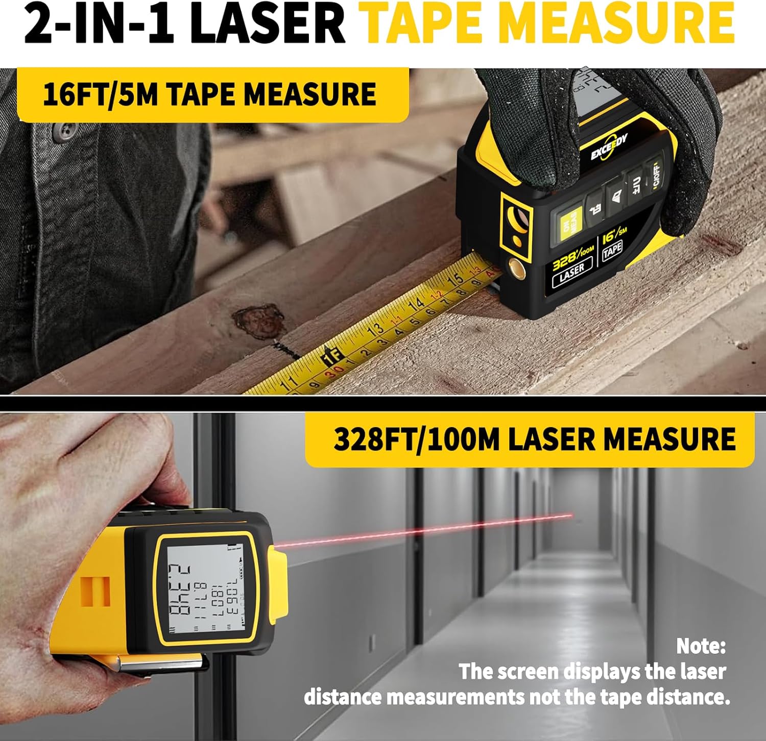 SUNHAIXIA® 🎉2025 New 4-in-1 Infrared Laser Tape Measurer (Imperial and Metric)