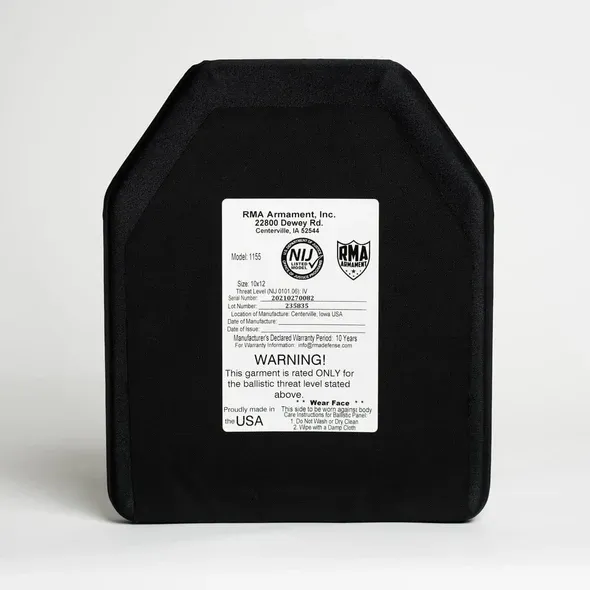 RMA Defense Level IV Ceramic Plate (Model #1155) NIJ .06