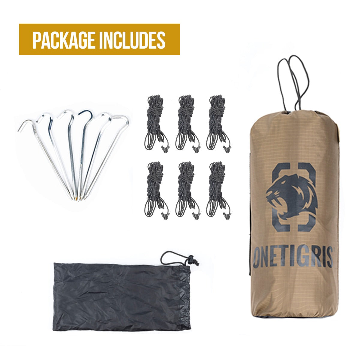 Onetigris multicam rain fly camping trap for survivalists