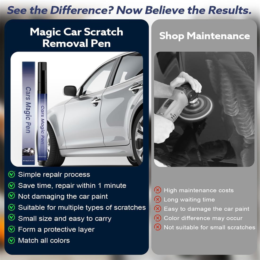 Easy application car scratch repair pen