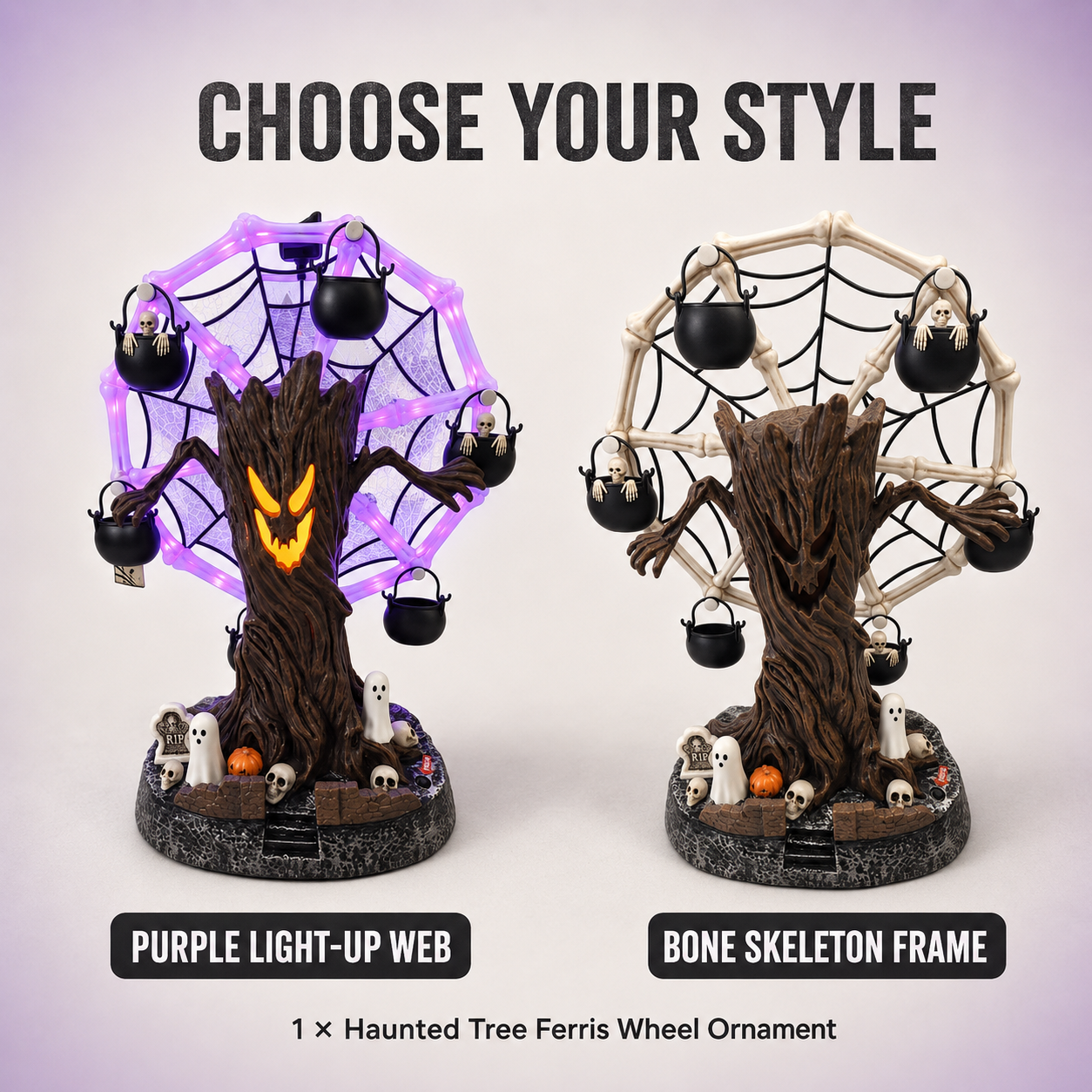 Animated haunted Ferris wheel decoration package contents