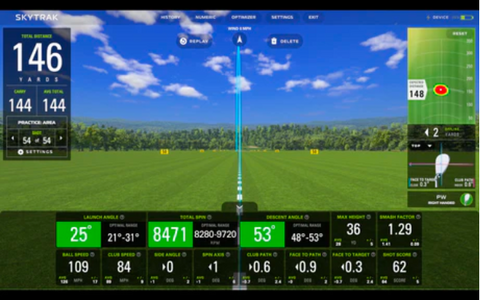 SkyTrak Shot Optimizer user interface.