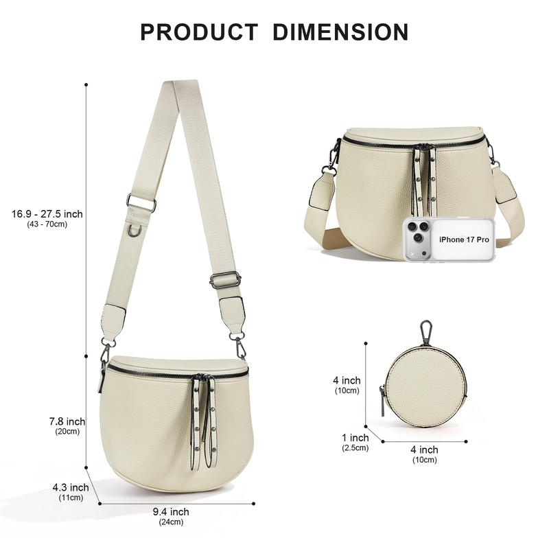 Myan-Large Fanny Pack Crossbody Sling Bag with Adjustable Strap & Coin Purse for Daily Work Party Office Use Versatile & Practical