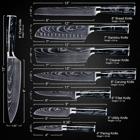 Onyx 8-Piece Kitchen Knife Set Product Image 4
