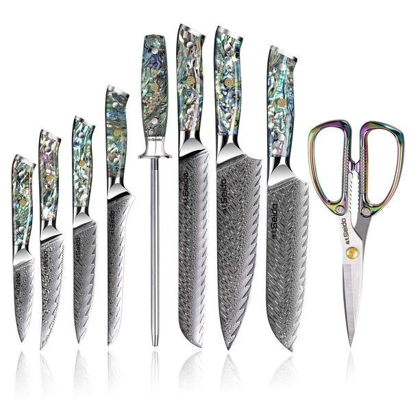 Awabi Knife Block Set on a white background