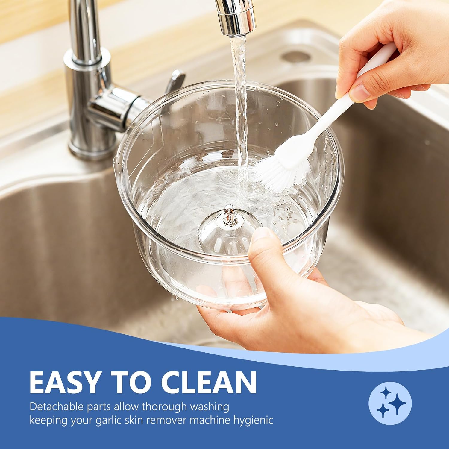 Automatic peeler easy cleaning and safety lock design