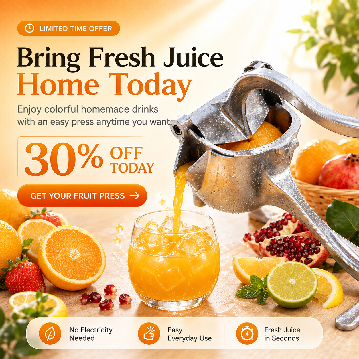 Manual fruit press juicer product details
