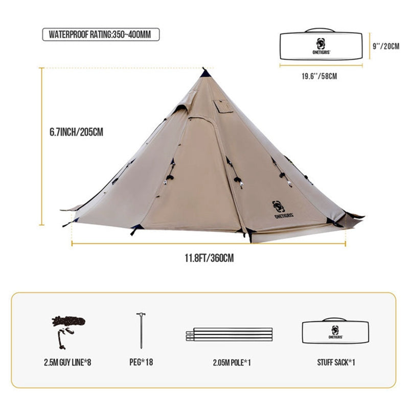 the size of northaze T/C tent