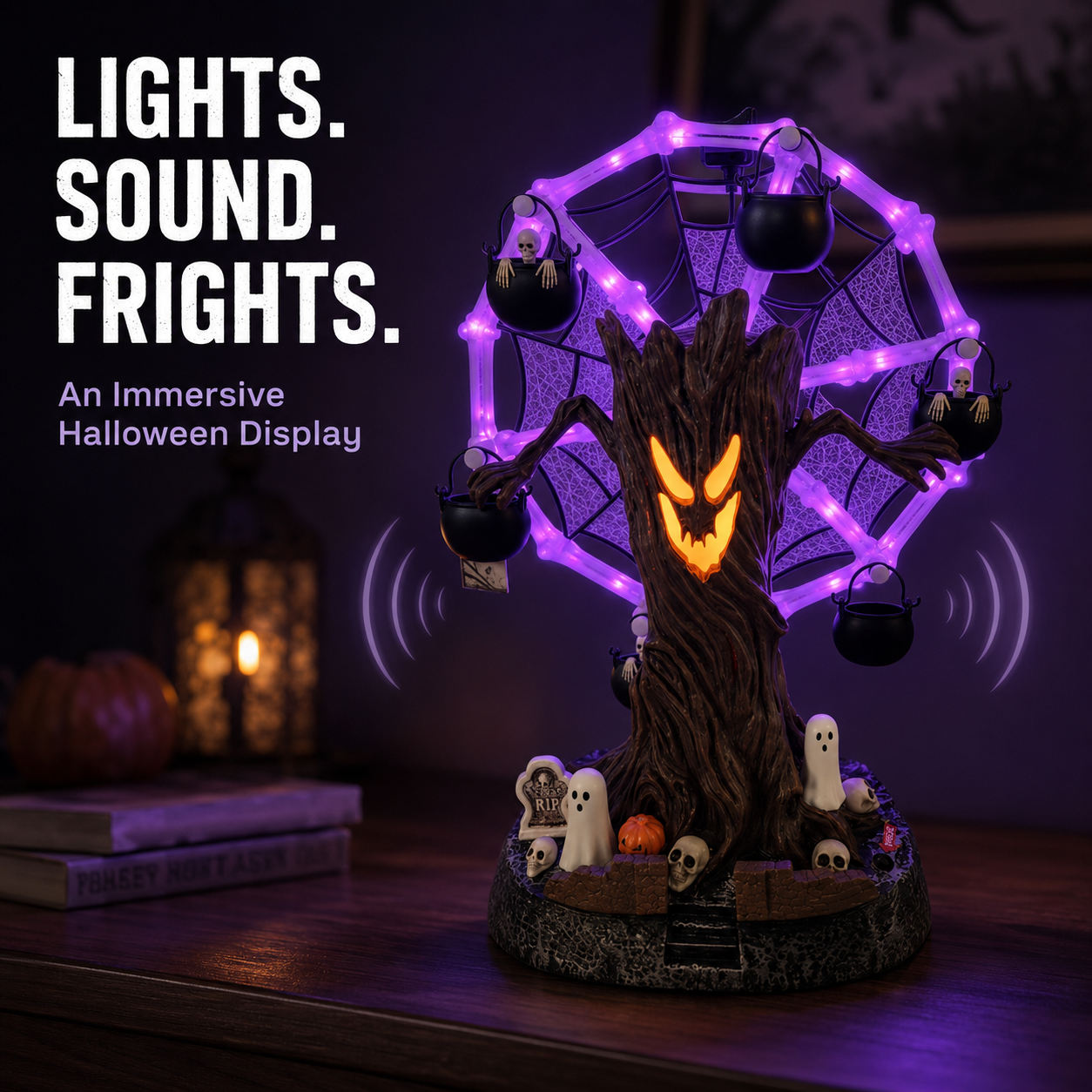 Available haunted tree Ferris wheel decoration styles