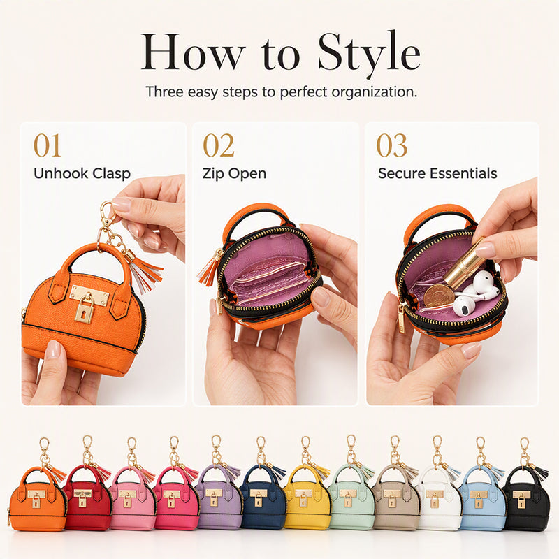 How to use mini shell bag keychain