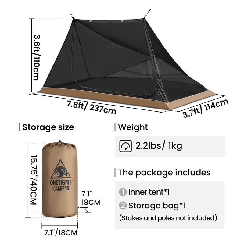 Size of OneTigris PLATOON Tent Mesh Liner