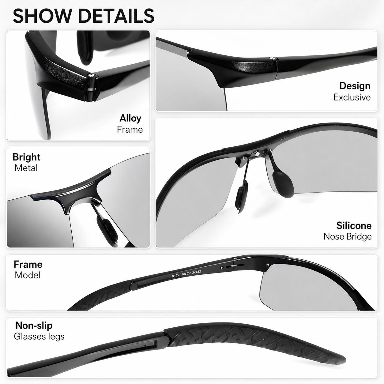 Summervibes Unisex Fashion Polarized Sunglasses, UV400 Anti Blue Light Sun Glasses for Photography Hiking Beach Outdoor