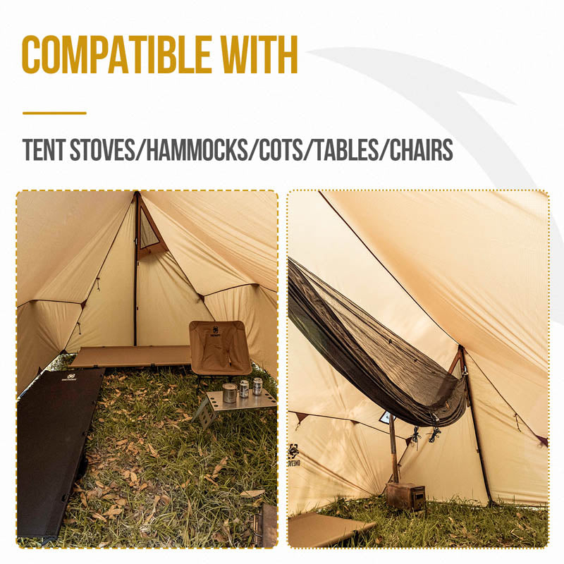 OneTigris Wood Burning Stove Compatible Waterproof Outdoor Tarp Canopy/Rain Fly Camping Cover