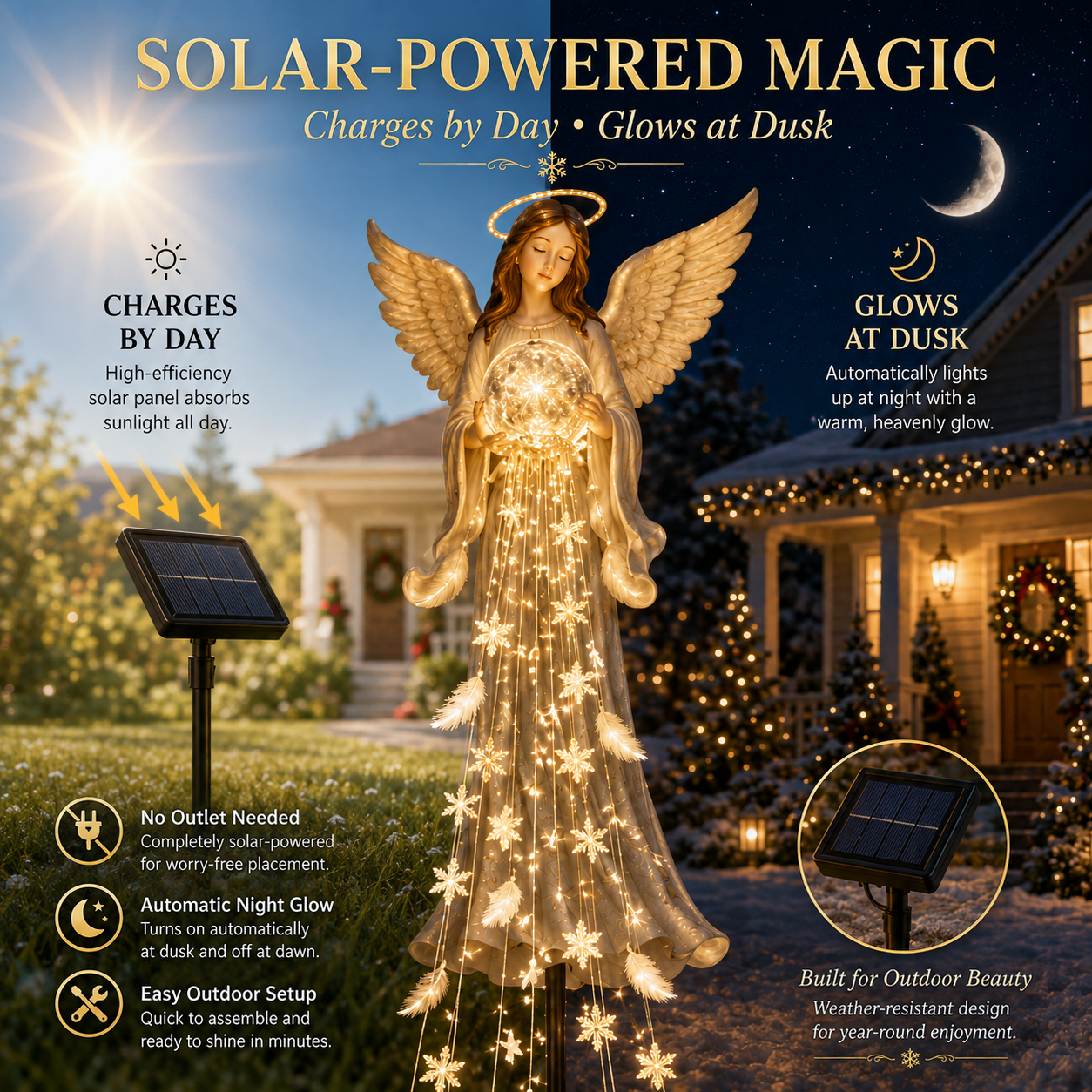 Solar powered Angel Blessing Fountain