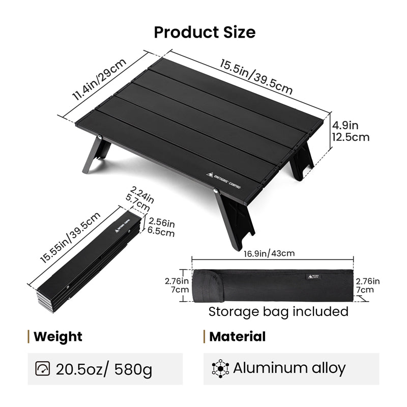 size of OneTigris Backpacking Table