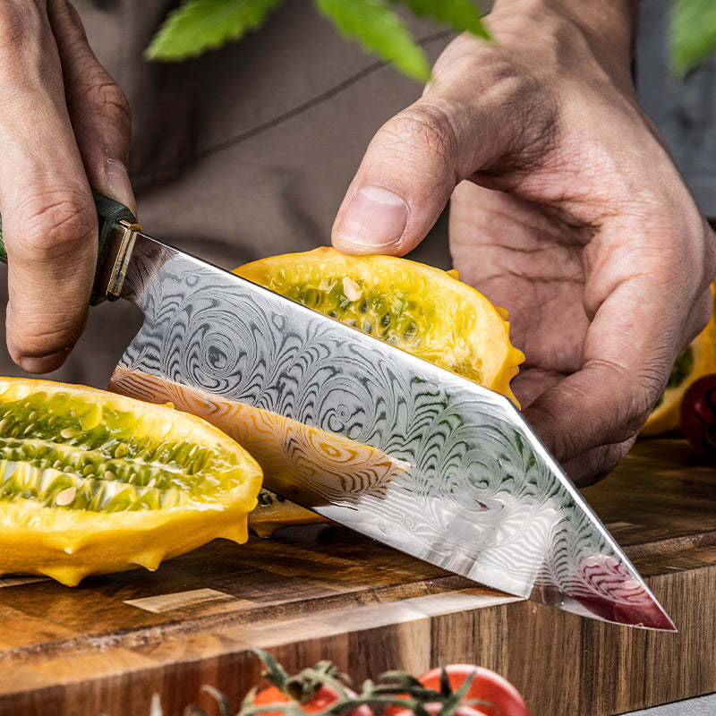 Damascus Steel - 5 Inch Bunka Knife