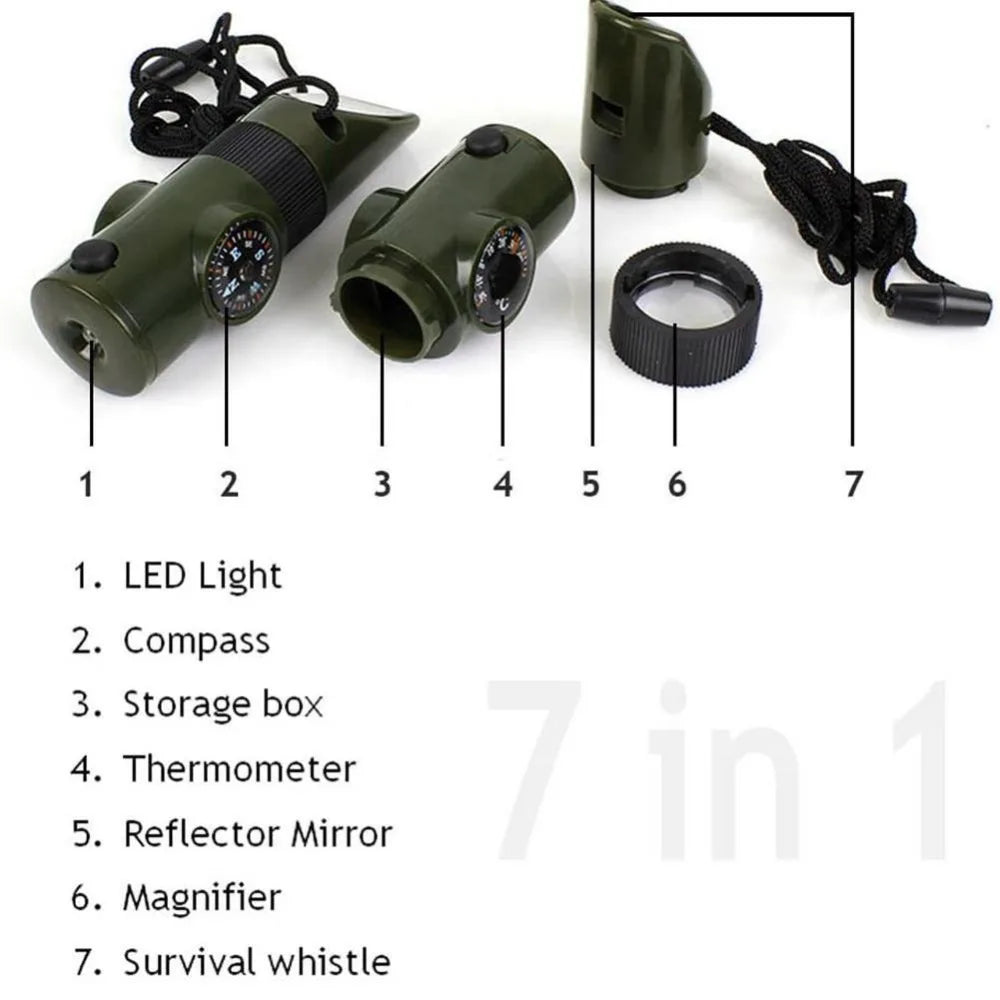 Ballistic Shield Defense 7-in-1 Emergency Survival Whistle