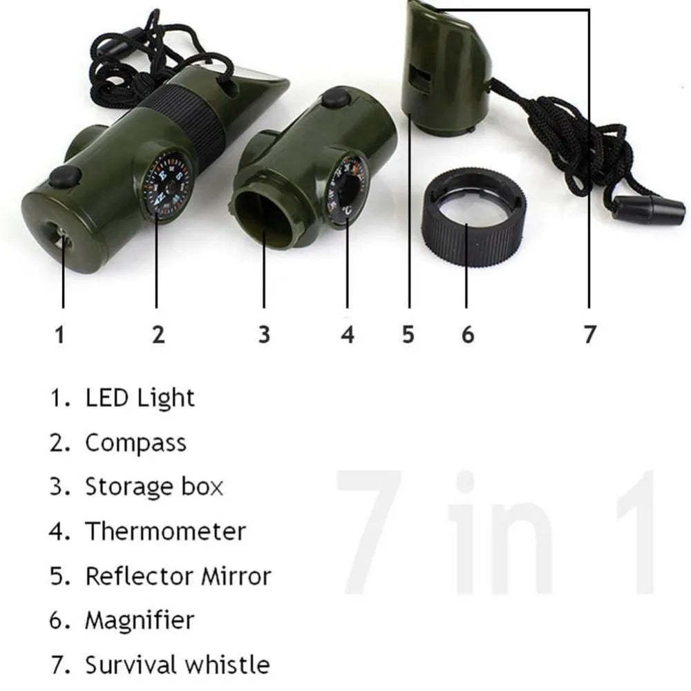 Ballistic Shield Defense 7-in-1 Emergency Survival Whistle