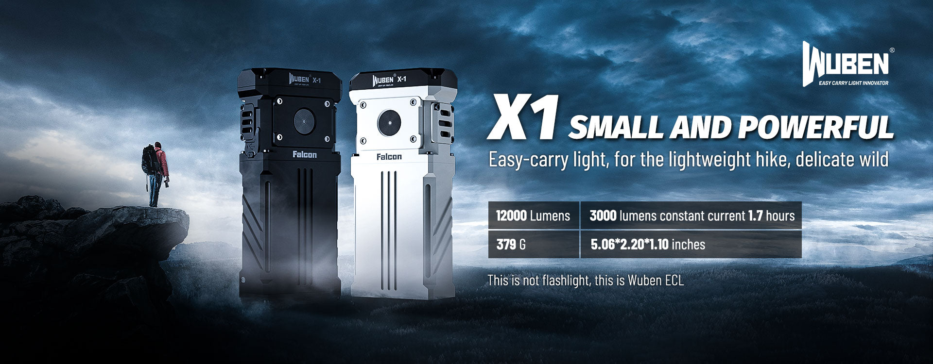Wuben lightok x1 with highest lumens powful ECL flashlight.