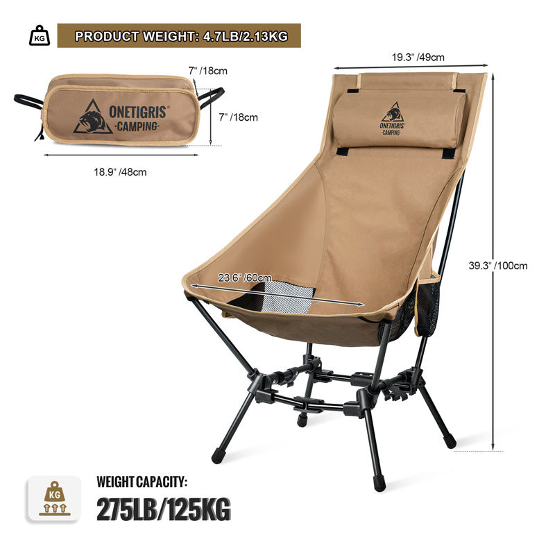 Size of OneTigris Dargonhide Camping Chair 06