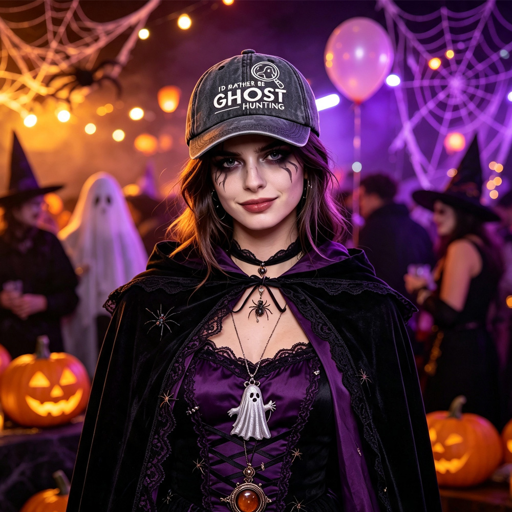 Ghost hunting hat – lifestyle shot worn casually