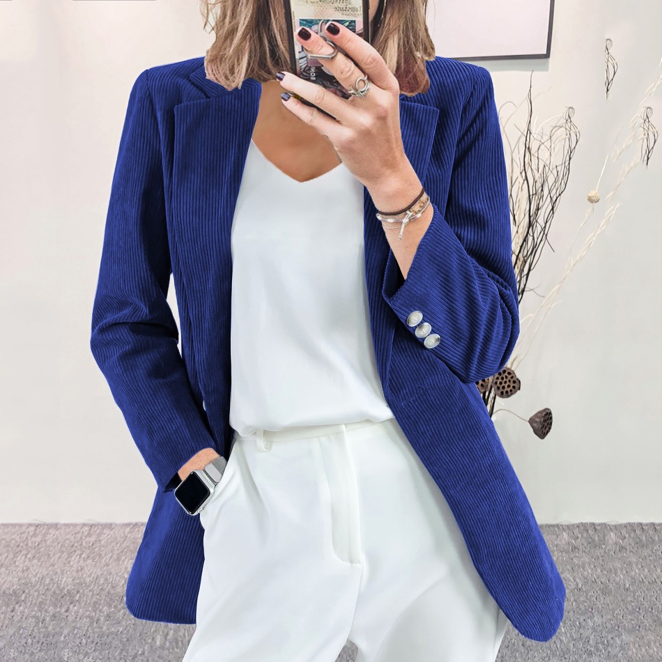 Women's corduroy blazer – slim fit silhouette and corduroy texture detail
