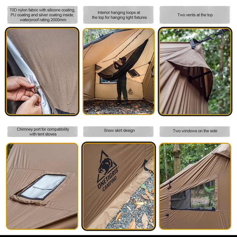 The product details of ONETIGRIS COZSHACK HOT TENT