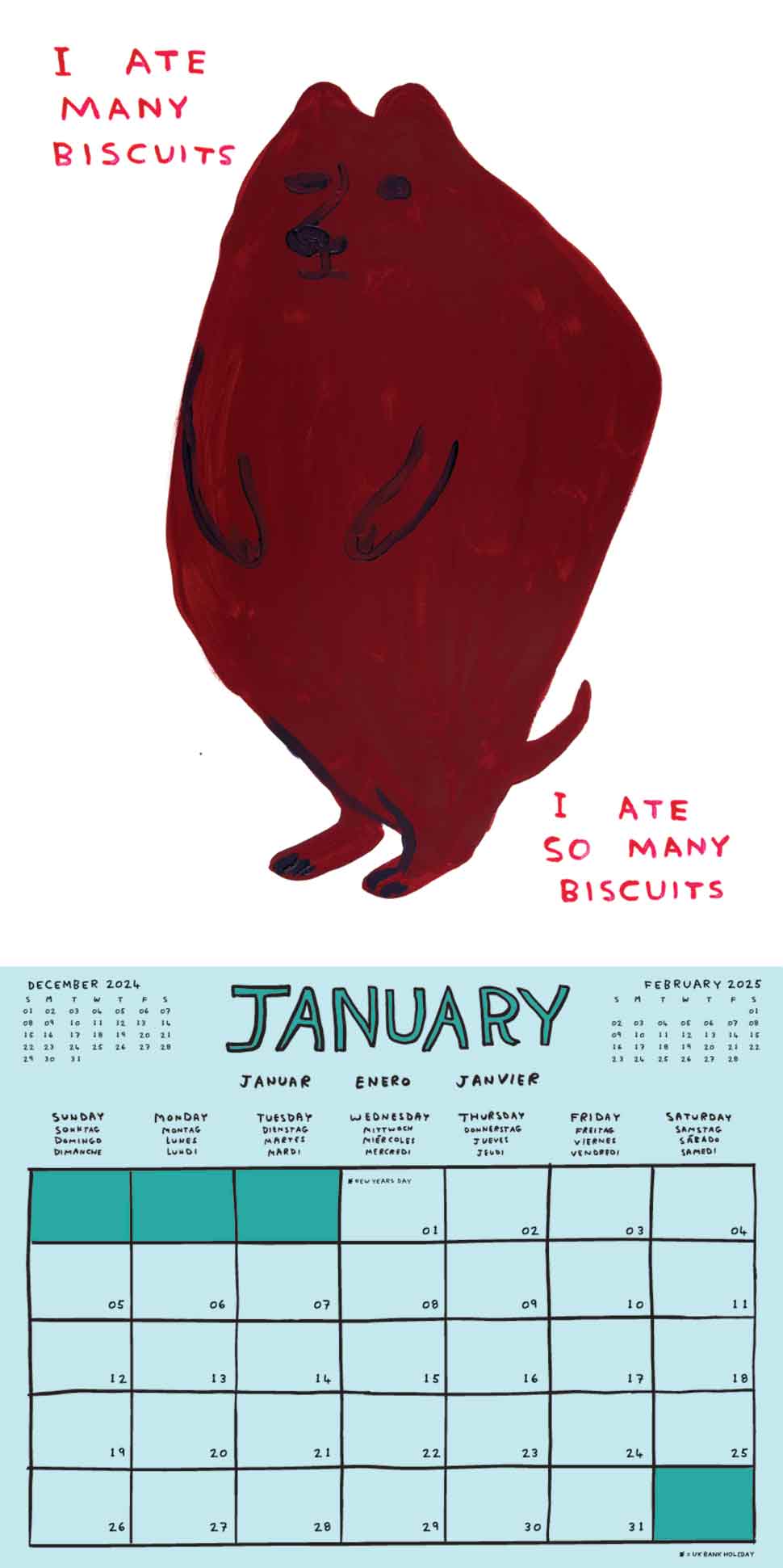 David Shrigley x Brainbox Candy - David Shrigley 2025 Calendar