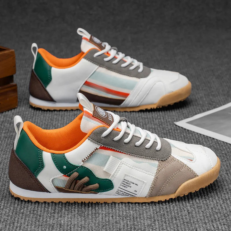 Retro low top sneakers orange