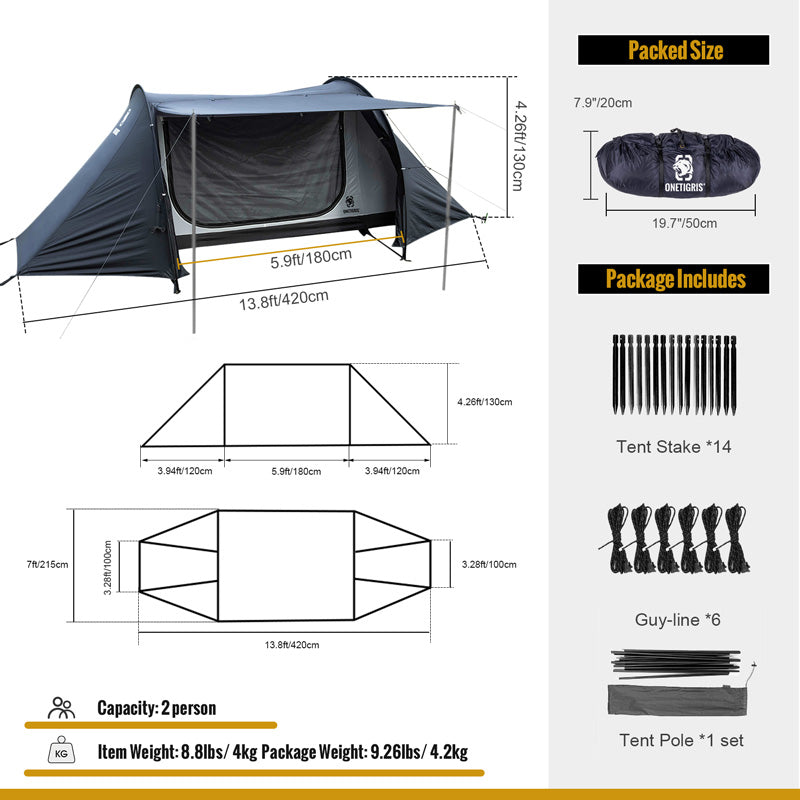 size of COMETA Camping Tent