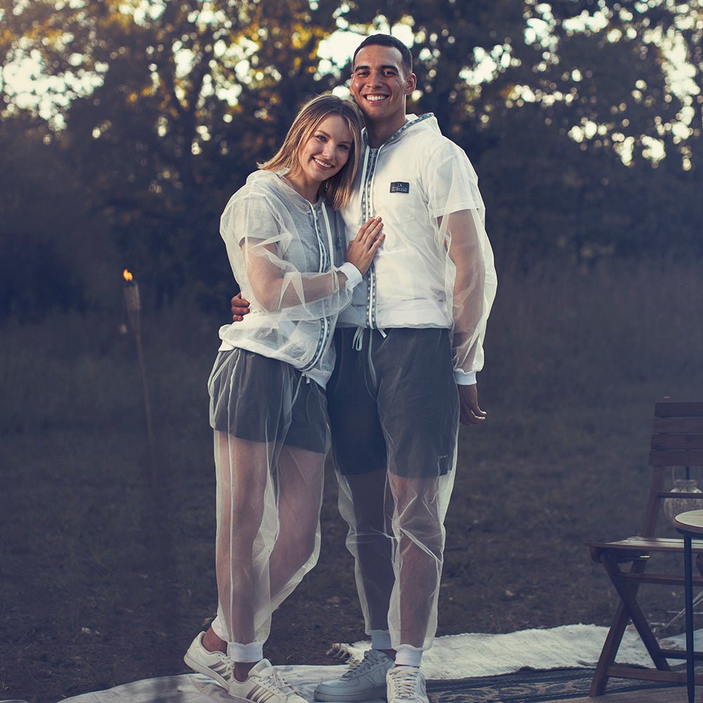 White mesh insect protection pants for outdoor wear