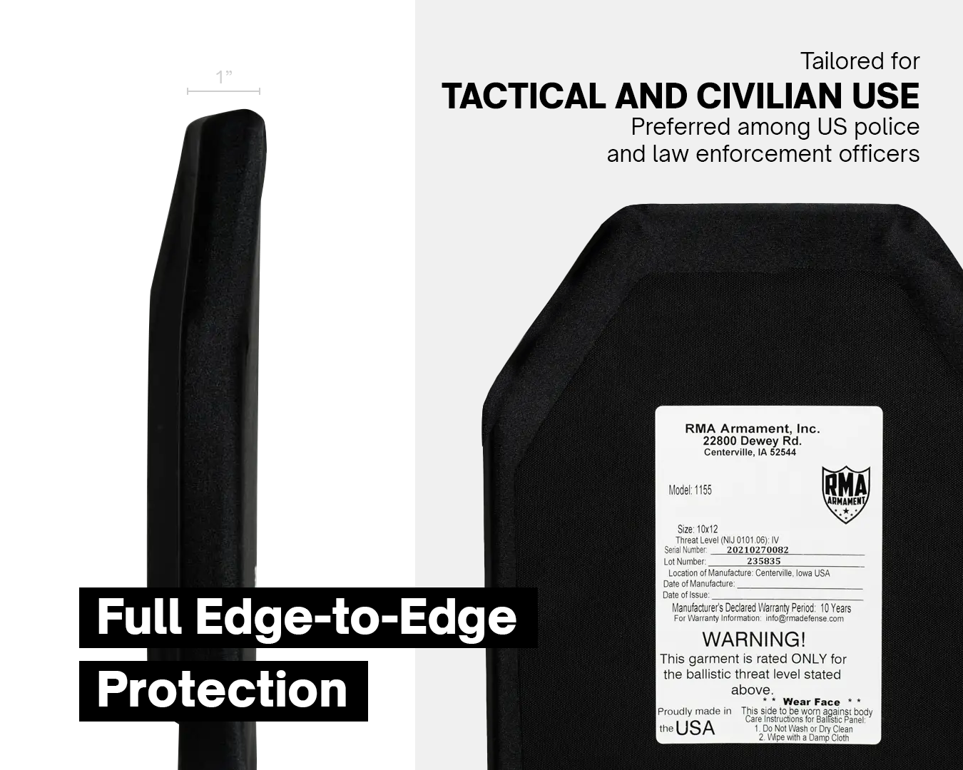 RMA Level 4 Plates Set (Model #1155) Full Edge-to-Edge Protection