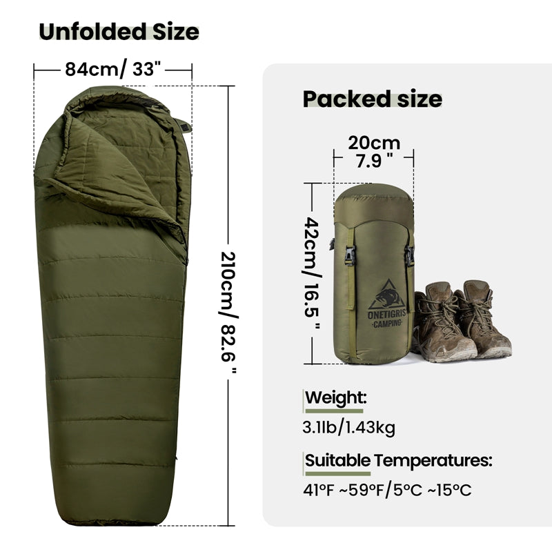 Size of OneTigris Bushcrafter’s Sleeping Bag