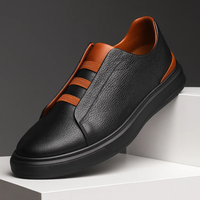 Genuine leather low top sneakers detail