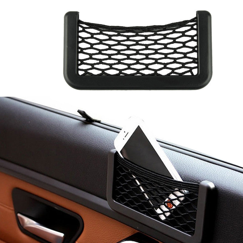 Super Deal 2016 15X8cm Automotive Bag With Adhesive Visor Car Net Organizer Pockets Net 01