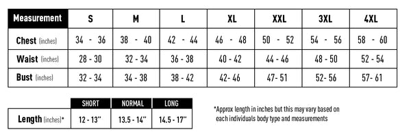 Safeguard Armor Stealthpro bulletproof vest female sizing chart